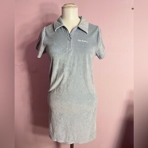 Towel Dress iets frans • Blue Sporty Body Con Dress with 3 quarter zip